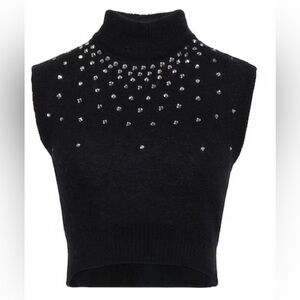 Alessandra Rich Mohair Sleeveless embellished top, size 38 (US 2), NWOT